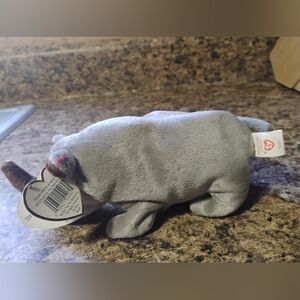 Ty Spike The Rhino Rare Retired 1996 Error Tag Beanie Baby